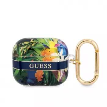 Guess funda Apple AirPods 3 TPU Flower Print azul
