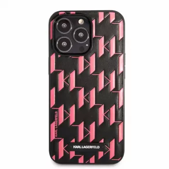 Karl Lagerfeld funda Apple iPhone 13 Pro Monogram Plaque negra rosa