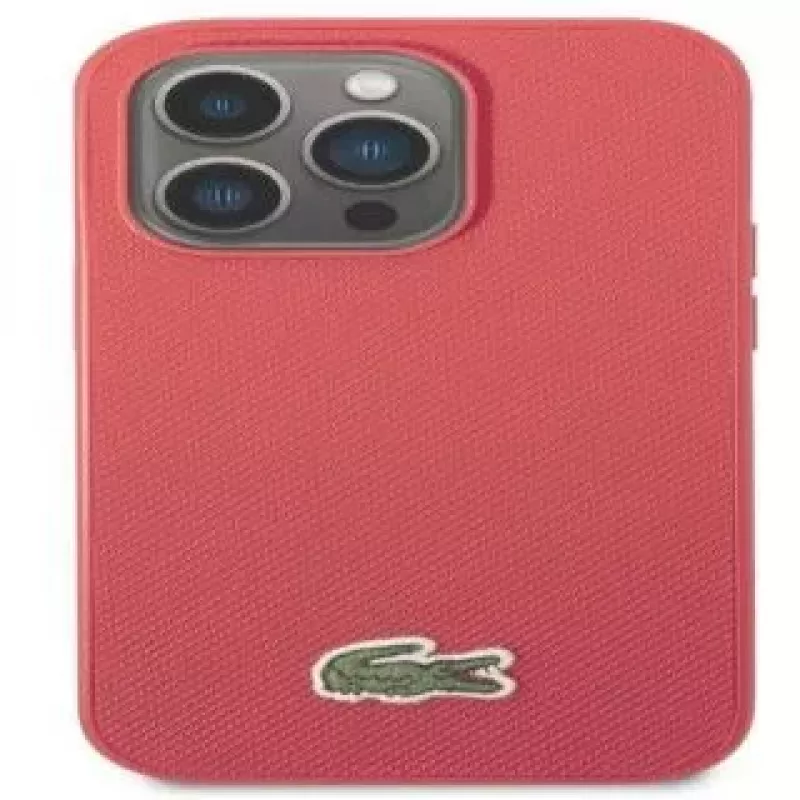 Lacoste Apple iPhone 14 Pro Iconic Petit Pique Logo Case Rojo