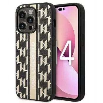 Karl Lagerfeld Apple iPhone 14 Pro 6.1 Hardcase Monogram Stripe Marrón