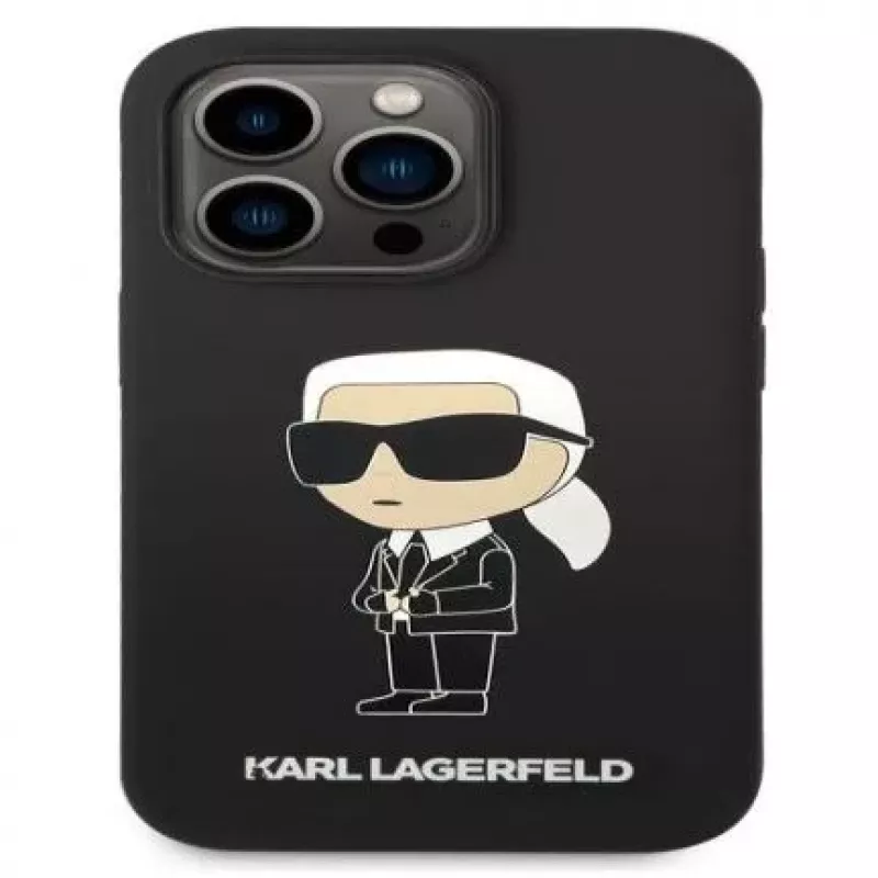 Karl Lagerfeld Apple iPhone 14 Pro Max Funda Liquid Silicone Ikonik NFT Black
