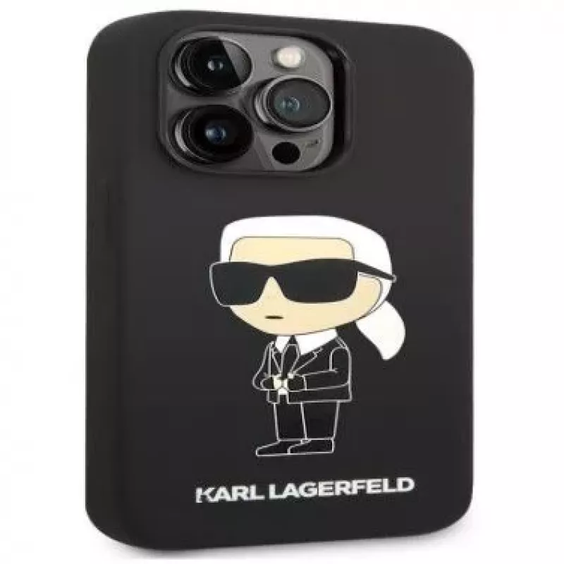 Karl Lagerfeld Apple iPhone 14 Pro Max Funda Liquid Silicone Ikonik NFT Black