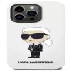 Karl Lagerfeld Apple iPhone 14 Pro Funda Liquid Silicone Ikonik NFT White