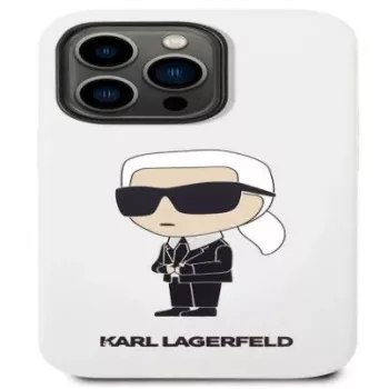 Karl Lagerfeld Apple iPhone 14 Pro Funda Liquid Silicone Ikonik NFT White