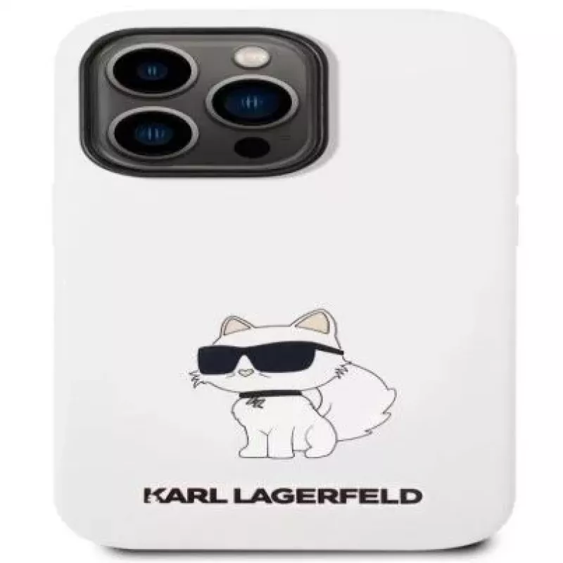 Karl Lagerfeld Apple iPhone 14 Pro Funda Liquid Silicone Choupette NFT White