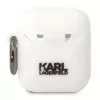 Karl Lagerfeld Apple AirPods 1/2 3D Logo NFT Karl Head Funda de silicona Blanco