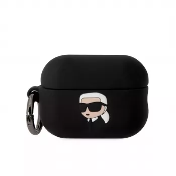 Karl Lagerfeld 3D Logo NFT Karl Head Funda de silicona para AirPods Pro 2 Negro