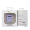 Guess Apple AirPods 1/2 Funda de silicona Classic Logo Gold Charm Lila