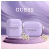 Guess Apple AirPods Pro Funda de silicona Classic Logo Gold con 4G Charm Lila