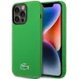 Lacoste Apple iPhone 15 6.1 Liquid Silicone Microfiber Croc Logo Magsafe Funda Trasera Verde