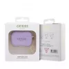 Guess Apple AirPods Pro 2 Funda de silicona Classic Logo Gold con colgante 4G Lila