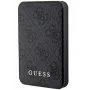 Guess Powerbank 15W 5000mAh 4G Cuero Metal Logo Magsafe Cargador Negro