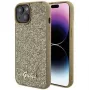 Guess Apple iPhone 15 HC PU Disco Script Metal Gold Funda Trasera