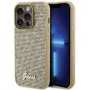 Guess Apple iPhone 15 Pro Max HC PU Disco Script Metal Gold Funda Trasera