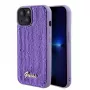 Guess Sequin Script Logo Funda para iPhone 15 Lila