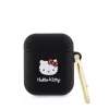 Hello Kitty Liquid Silicone 3D Kitty Head Logo Funda para AirPods 1/2 Negro