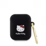 Hello Kitty Liquid Silicone 3D Kitty Head Logo Funda para AirPods 1/2 Negro