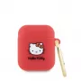 Hello Kitty funda para Apple AirPods 1/2 de silicona 3D Kitty Head rojo