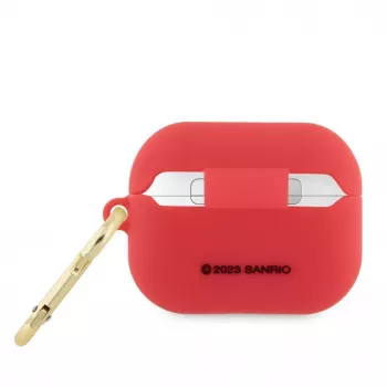 Hello Kitty Apple AirPods Pro Funda de silicona 3D Kitty Head Rojo
