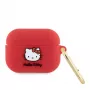 Hello Kitty Apple AirPods Pro Funda de silicona 3D Kitty Head Rojo
