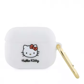 Hello Kitty Apple AirPods Pro Funda de silicona 3D Kitty Head Blanco