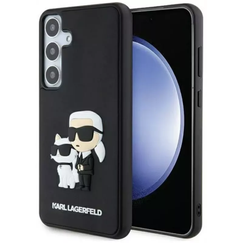 Karl Lagerfeld Funda 3D Rubber Karl and Choupette para Samsung Galaxy S24 Negra