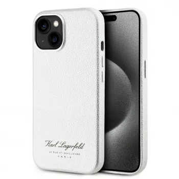 Karl Lagerfeld Funda Grained PU Hotel RSG para iPhone 15 Gris