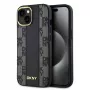 DKNY Funda MagSafe PU Leather Checkered Pattern para iPhone 15 Negra