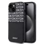 DKNY Funda PU Leather Repeat Pattern con bolsillo para tarjetas para iPhone 14 Negra