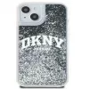 DKNY Funda rígida Liquid Glitter Big Logo para Apple iPhone 15 Negra