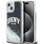 DKNY Funda rígida Liquid Glitter Big Logo para Apple iPhone 15 Negra