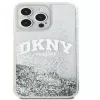 DKNY Funda rígida Liquid Glitter Big Logo para Apple iPhone 15 Pro 6.1 Negra