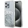 DKNY Funda rígida Liquid Glitter Big Logo para Apple iPhone 15 Pro 6.1 Negra