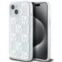 DKNY Funda rígida Liquid Glitter Multilogo para Apple iPhone 15 Blanca