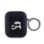 Karl Lagerfeld Funda PU Embossed Karl and Choupette Heads para AirPods 1/2 Negra