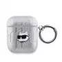 Karl Lagerfeld Funda PU Embossed Choupette Head para AirPods 1/2 Plata