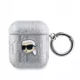 Karl Lagerfeld Funda PU Embossed Karl Head para AirPods 1/2 Plata
