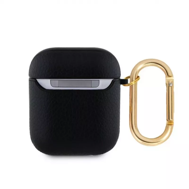 Guess Funda PU Grained Classic Logo para Apple AirPods 1/2 Negra