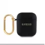 Guess Funda PU Grained Classic Logo para Apple AirPods 1/2 Negra