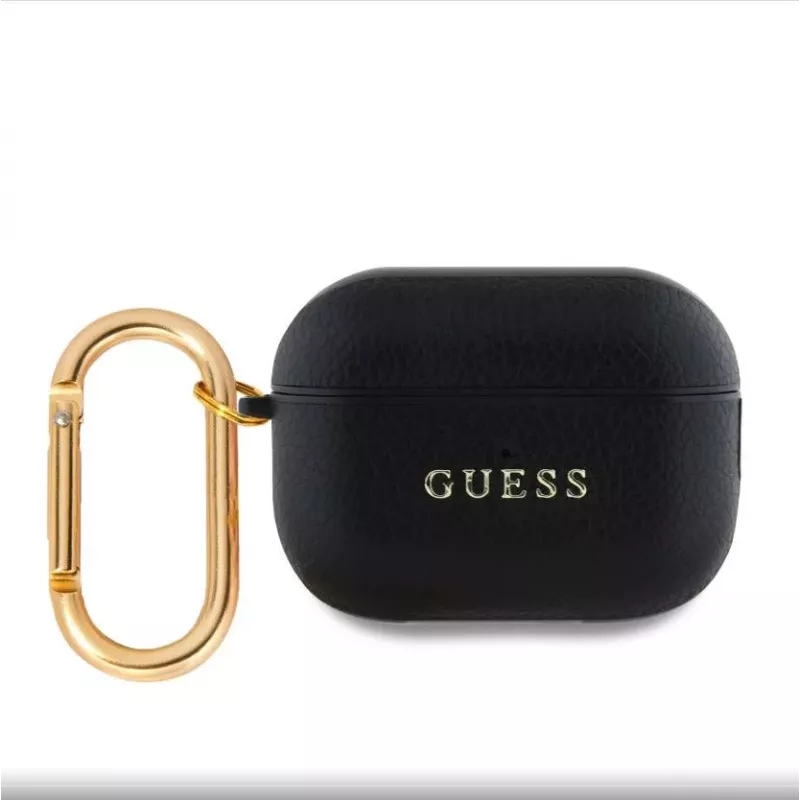 Guess Funda PU Grained Classic Logo para Apple AirPods Pro 2 Negra