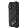 Karl Lagerfeld Funda rígida para iPhone 16, Quilted Signature, negra
