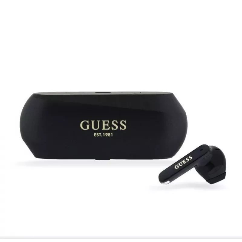Guess Auriculares inalámbricos Elongated Metallic ENC TWS Negros
