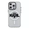 Karl Lagerfeld Funda de silicona con MagSafe IML KL Sketch Logo para Apple iPhone 15 Pro Max Transparente