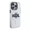 Karl Lagerfeld Funda de silicona con MagSafe IML KL Sketch Logo para Apple iPhone 15 Pro Max Transparente