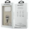 Karl Lagerfeld Funda de silicona con MagSafe para Apple iPhone 17 Pro - Marrón (KL Sketch & Logo)