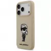 Karl Lagerfeld Funda de silicona con MagSafe para Apple iPhone 17 Pro - Marrón (KL Sketch & Logo)