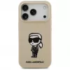 Karl Lagerfeld Funda de silicona con MagSafe para Apple iPhone 17 Pro - Marrón (KL Sketch & Logo)