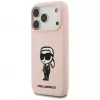 Karl Lagerfeld Funda de silicona para iPhone 17 Pro con MagSafe, KL Sketch & Logo, rosa