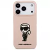 Karl Lagerfeld Funda de silicona para iPhone 17 Pro con MagSafe, KL Sketch & Logo, rosa