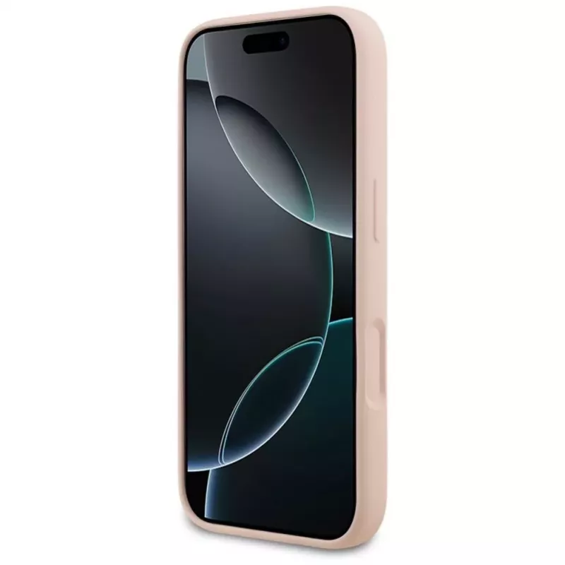 Karl Lagerfeld Funda de silicona para iPhone 17 Pro con MagSafe, KL Sketch & Logo, rosa